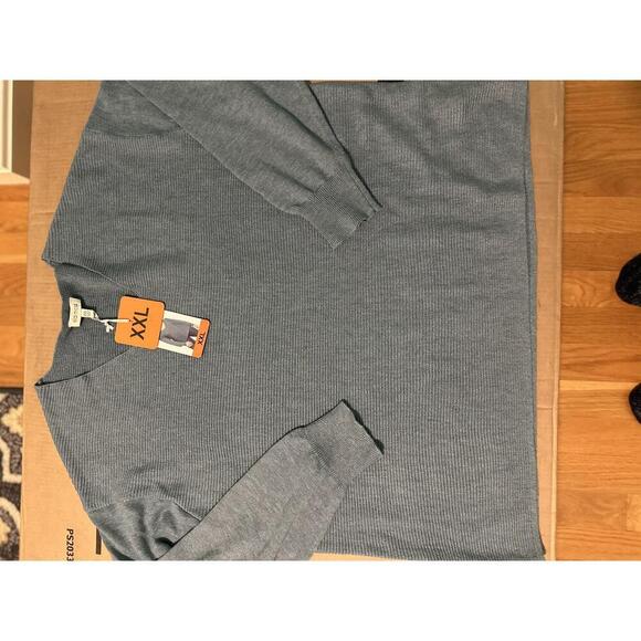 NWT El Moss XXL Dark Black Iris V-Neck Ribbed Knit Long Sleeve Sweater - Picture 2 of 5